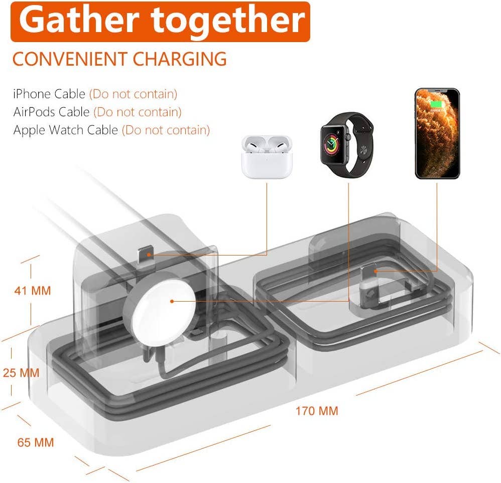 3-in-1 Charging Dock Station for Phone, Smartwatch & Earbuds – Multi Device Desktop Organizer Stand