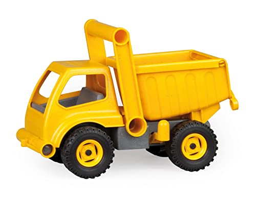 Dump Truck Toy for boys with Easy Grab Handle and Flip Open Cab, Made of Sprigwood Like Wood Plastic Resin Mix, Eco-sustainable Material