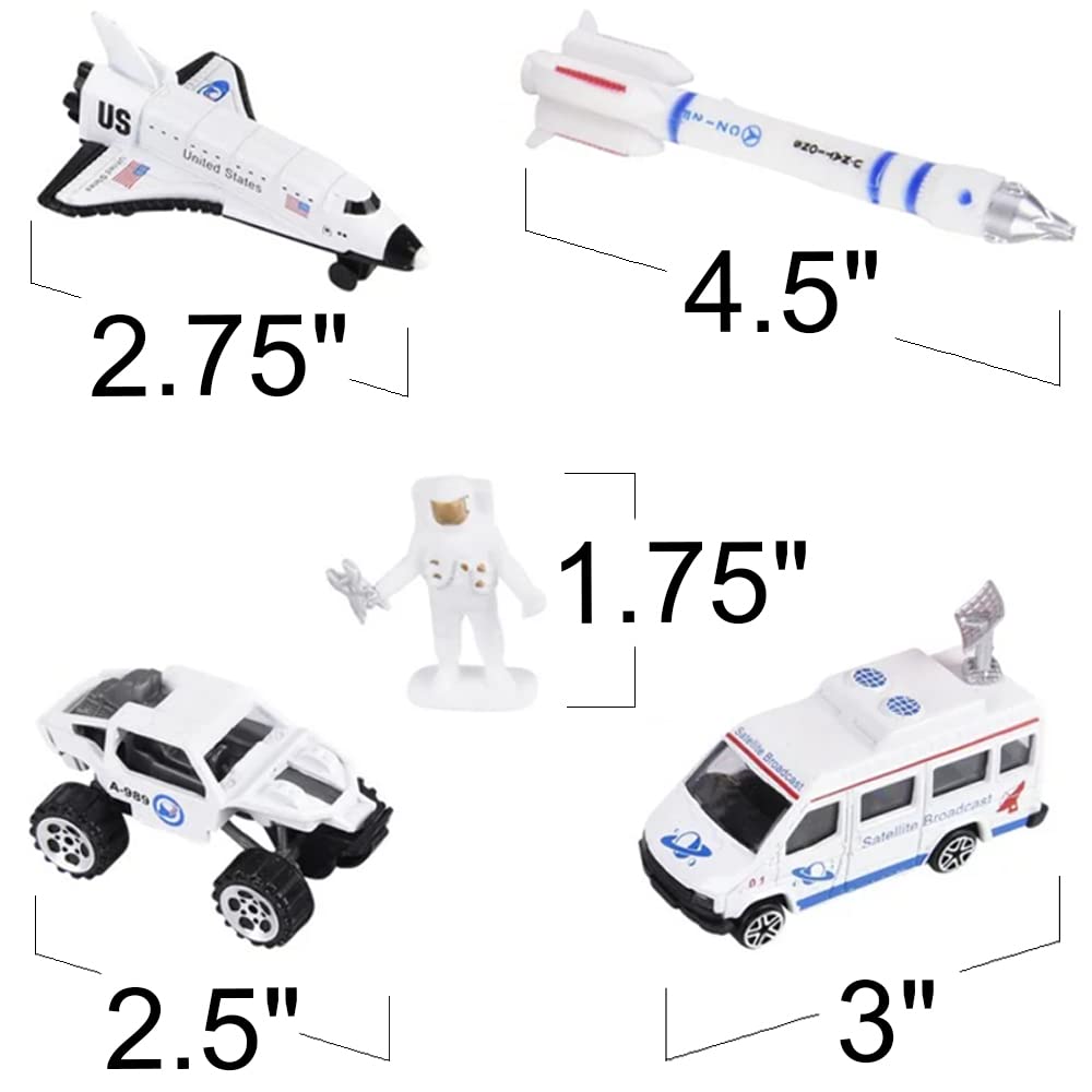 15 Piece-Diecast-Space Play Set, Space Toys for Kids with Rocket, Shuttle, Astronaut Figurines, Rovers, and More, Astronaut Toys for Boys and Girls, Space Gifts for Kids