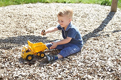 Dump Truck Toy for boys with Easy Grab Handle and Flip Open Cab, Made of Sprigwood Like Wood Plastic Resin Mix, Eco-sustainable Material