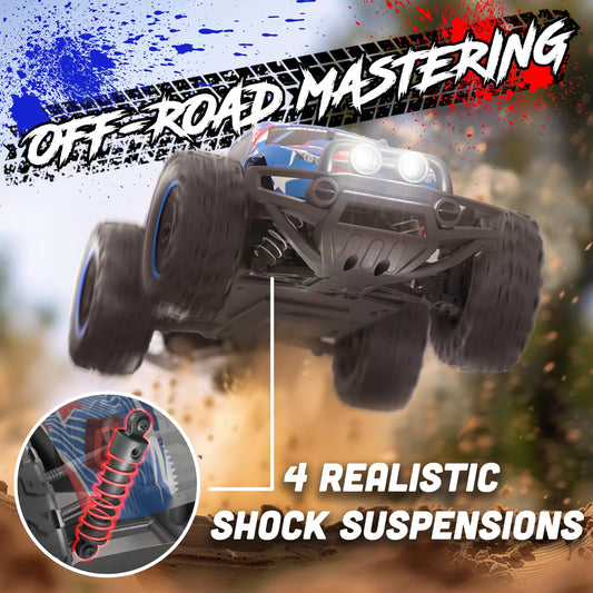 Fast RC Car 4x4 Truck - 36 mph 1:16 Brushless Motor Remote Control Car for Adults & Kids - Monster Off-Road, Durable, High-Speed Stunt with Extra Parts - Carro de Control Remoto