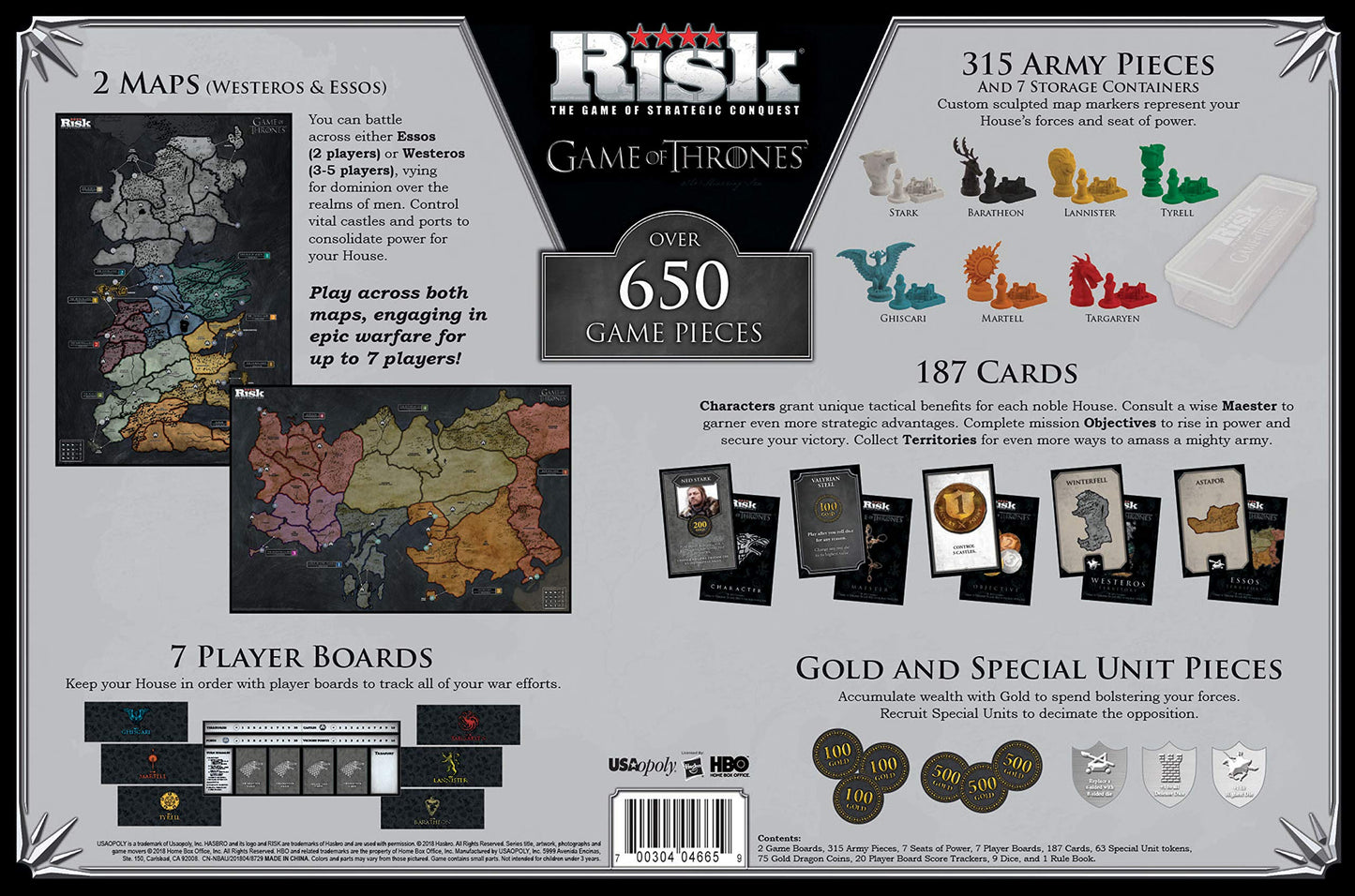 Risk Themed Game of Thrones Strategy Board Game |for Game of Thrones Fans | Official Merchandise | Based on The TV Show on HBO