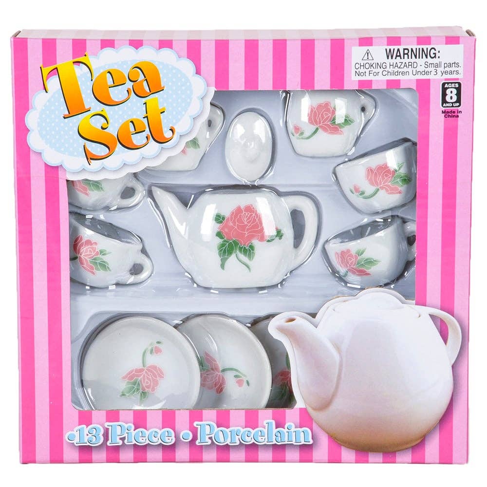 13-Piece Mini Porcelain Tea Set – Ages 8+