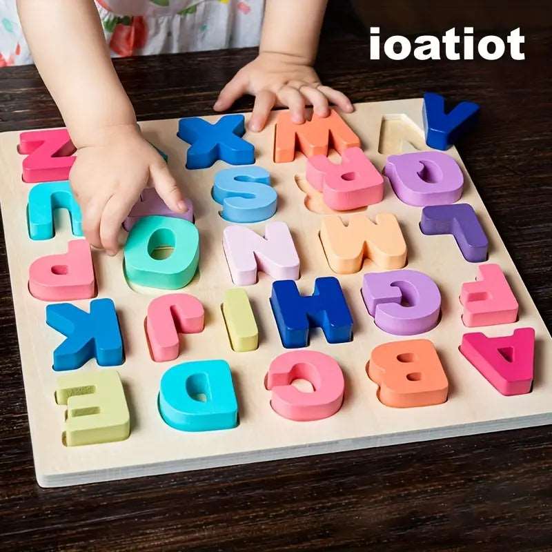 Children Wooden Puzzle Montessori Toys For Baby 1 To 2 3 Years Old Kids Alphabet Matching Early Educational Games