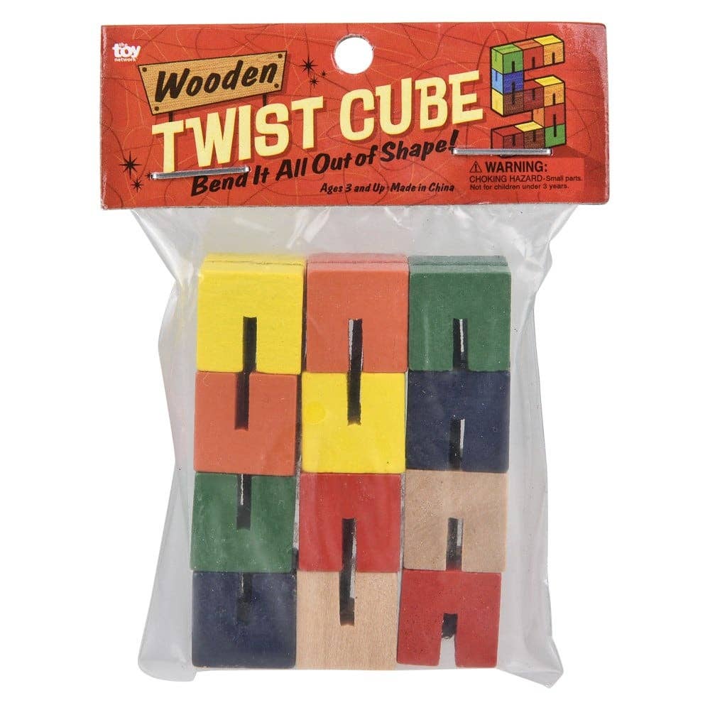 Wood Toys 6-Inch Wooden Twist Cube Puzzle for Kids – Colorful Fidget and Activity Toy Set of 3