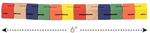 Wooden Flexible Fidget Mini Twist Cube Puzzles - 12 Pack - Stretchable 3D Puzzles Wood Twist Blocks for Anxiety Fidgeting or Party Favors