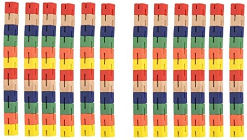 Wooden Flexible Fidget Mini Twist Cube Puzzles - 12 Pack - Stretchable 3D Puzzles Wood Twist Blocks for Anxiety Fidgeting or Party Favors