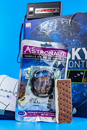 Astronaut Foods Freeze-Dried Ice Cream Sandwich, NASA Space Dessert, Vanilla, 6 Count