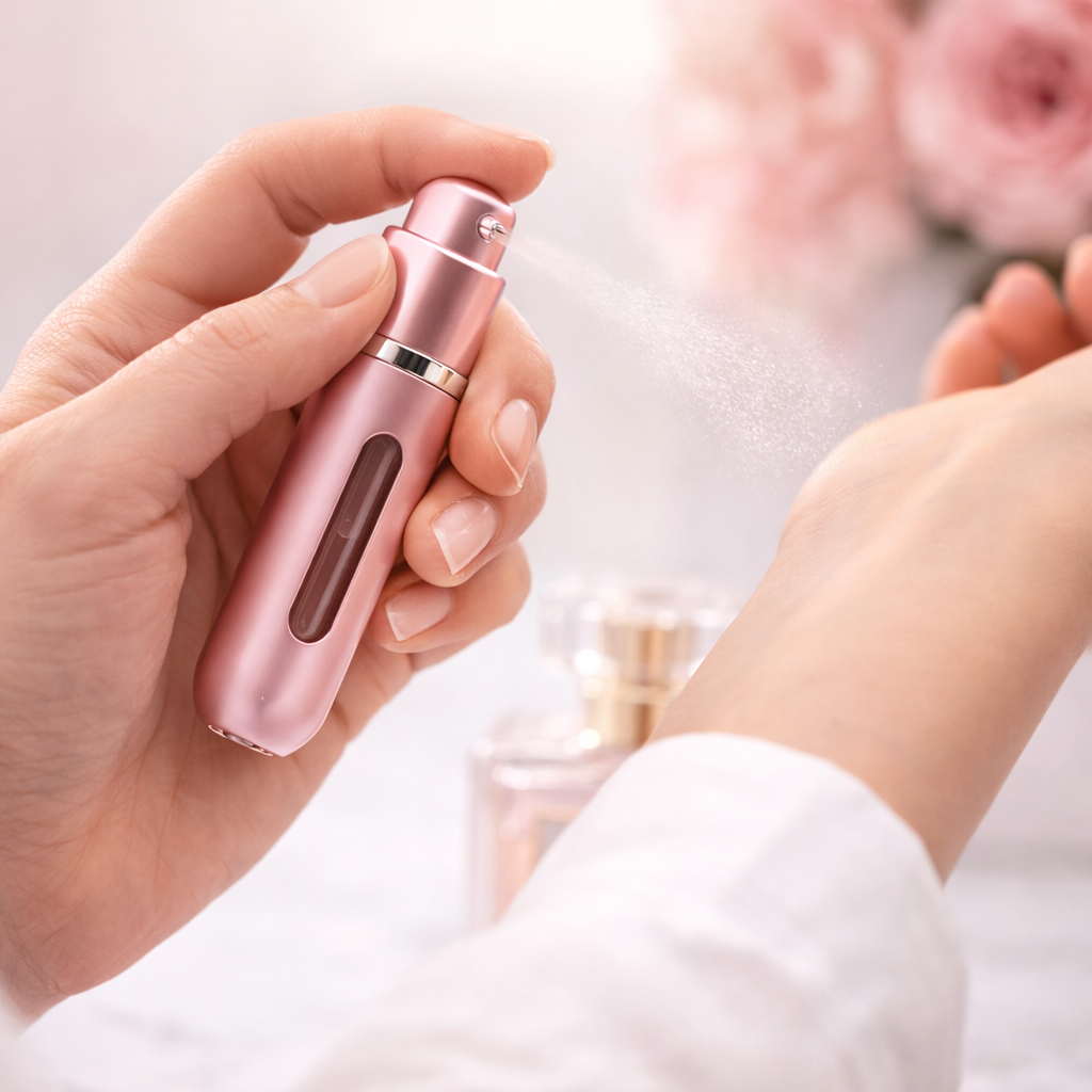 Luxury Travel Perfume Atomizer Refillable Mini Spray Bottle, Portable Leakproof Fine Mist Sprayer, 5mL