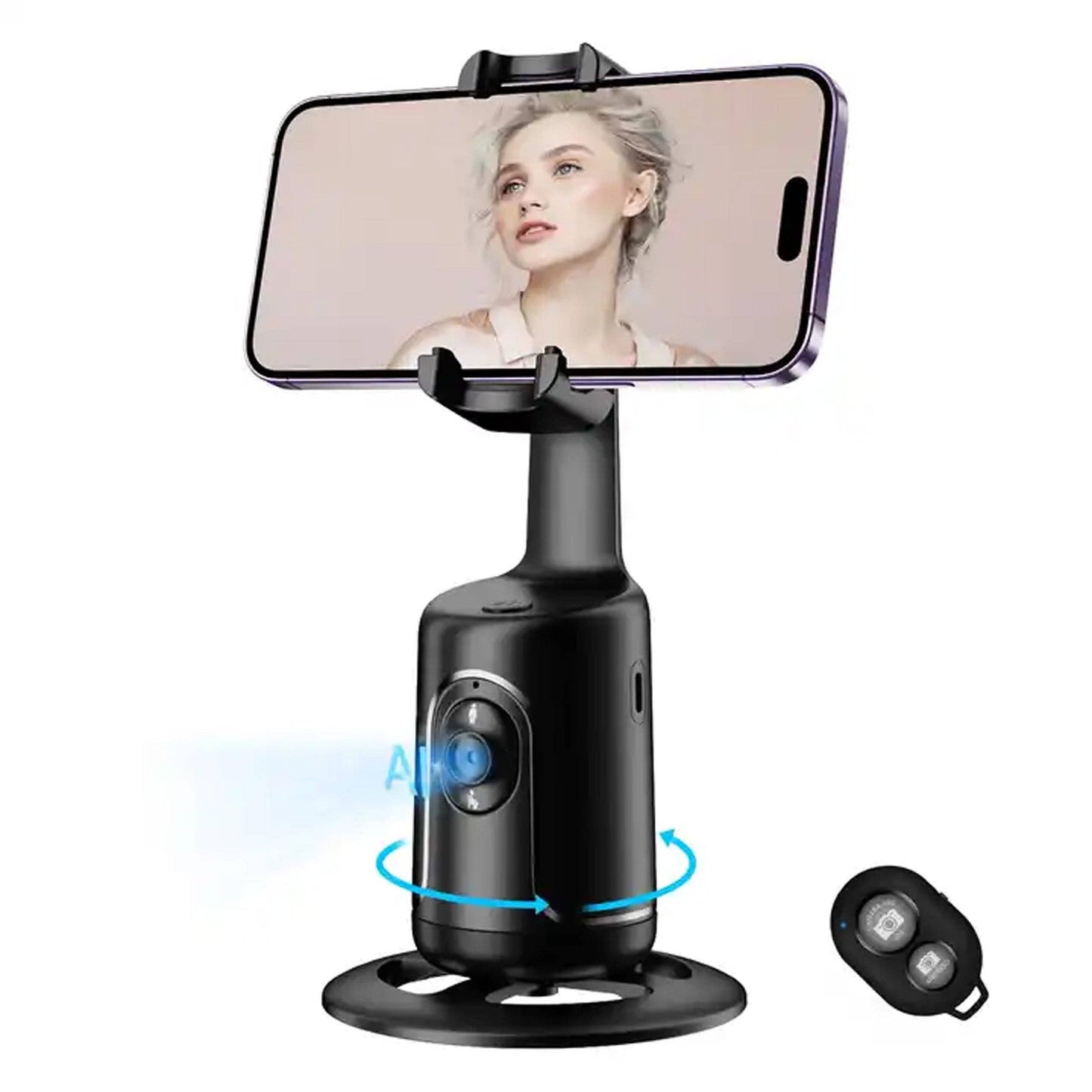 Auto-Tracking Phone Holder 360° AI Face Tracking Stand for Vlogging, Live Streaming & Video Calls