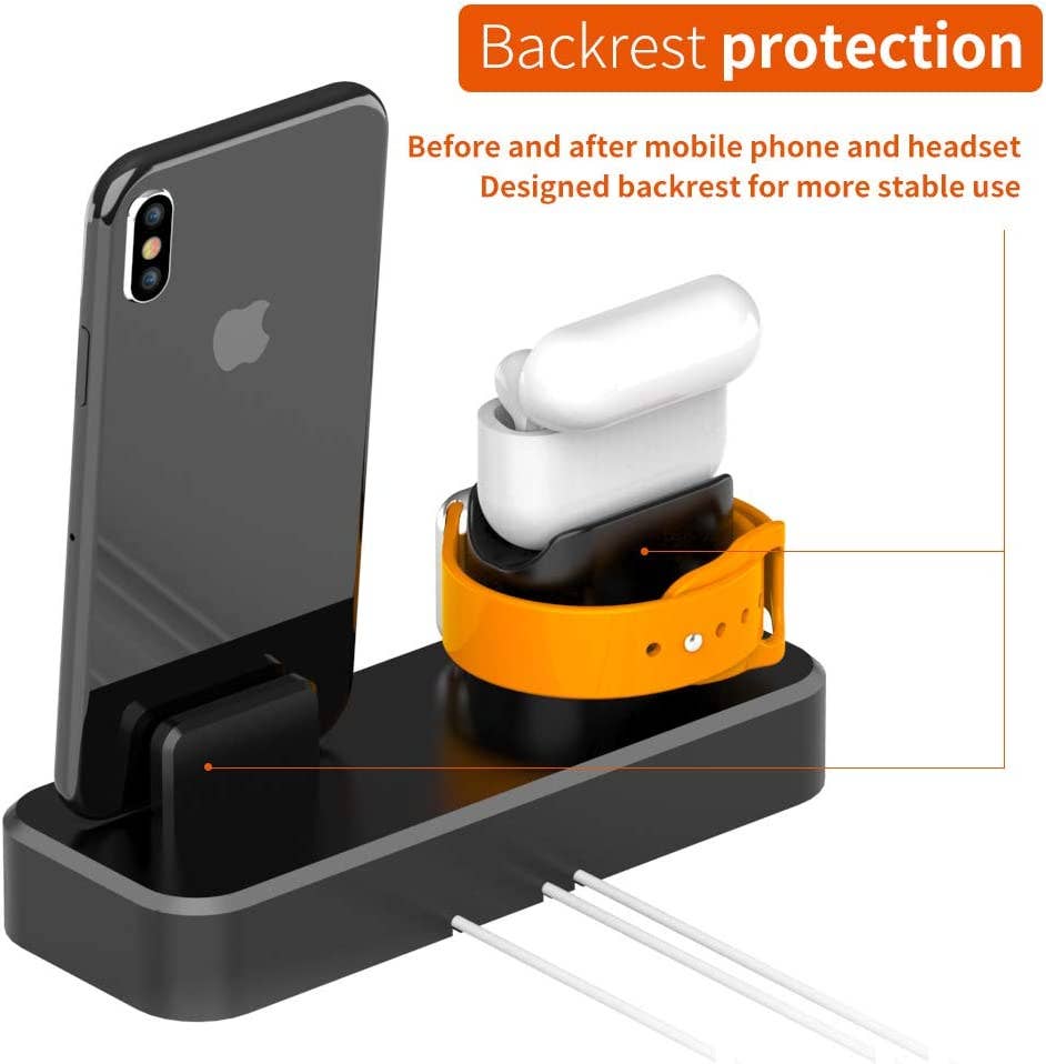 3-in-1 Charging Dock Station for Phone, Smartwatch & Earbuds – Multi Device Desktop Organizer Stand