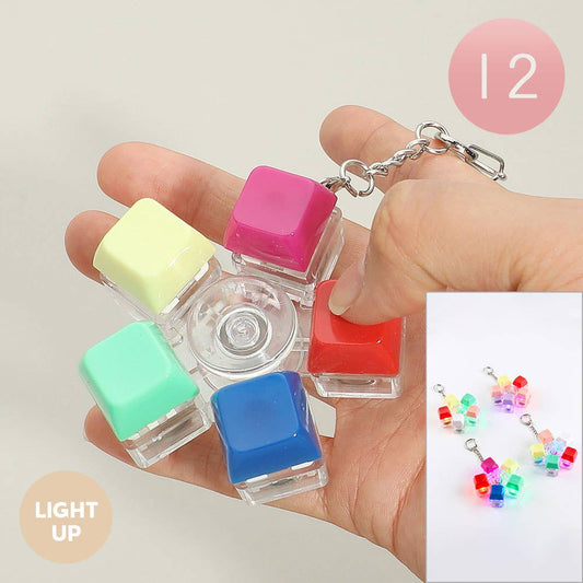 light Up Stress Relief Spinner Keyboard Keychain Bag Charms