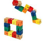 Wooden Twist Cubes Puzzle Fidget Multi Colored Flexi Puzzle Stretch, Twist, and Lock Bending Brain Teaser Fidget Sensory Toys for Kids, Stocking Stuffer and Party Favors Finger Fidget (6 Fidgets)