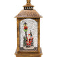 Vintage Christmas Musical LED Glitter Lantern – Santa Claus Snow Globe, 9.25"
