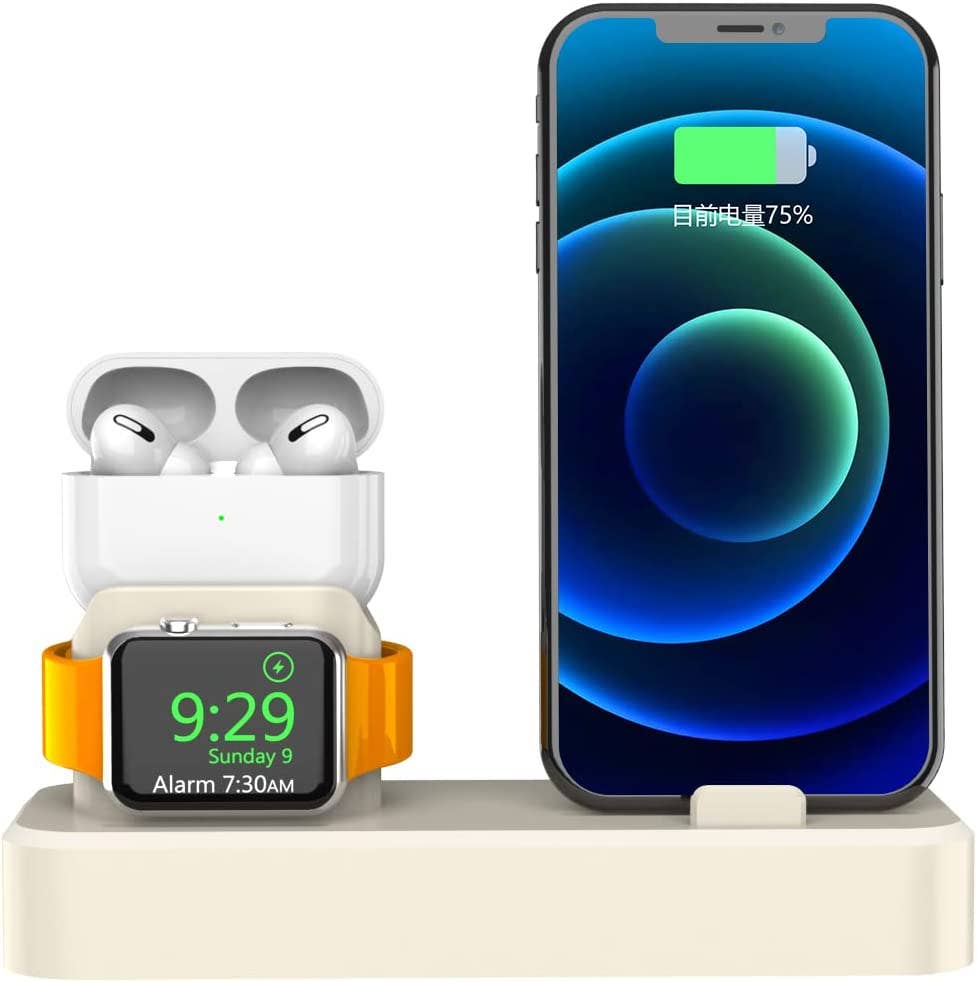 3-in-1 Charging Dock Station for Phone, Smartwatch & Earbuds – Multi Device Desktop Organizer Stand