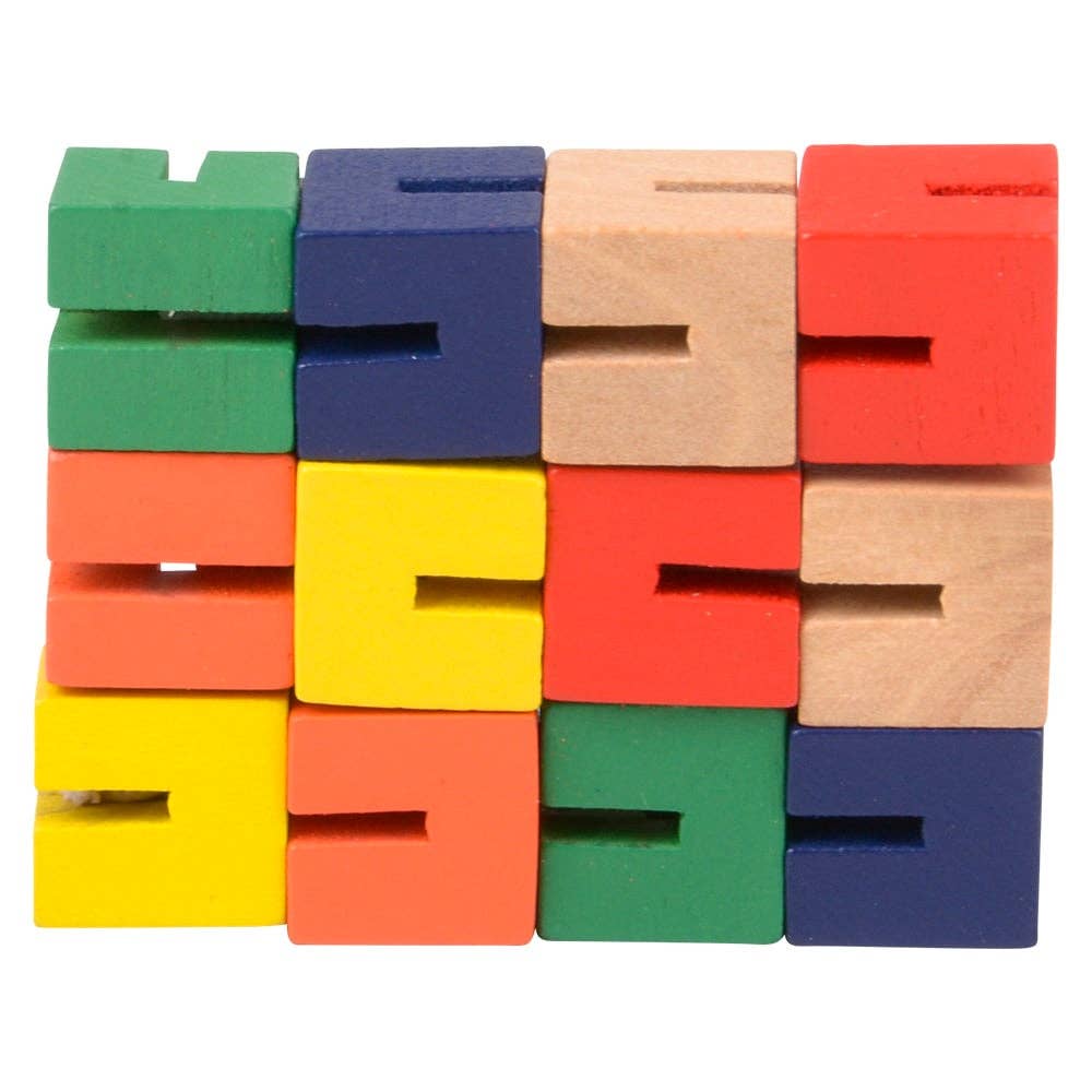 Wood Toys 6-Inch Wooden Twist Cube Puzzle for Kids – Colorful Fidget and Activity Toy Set of 3