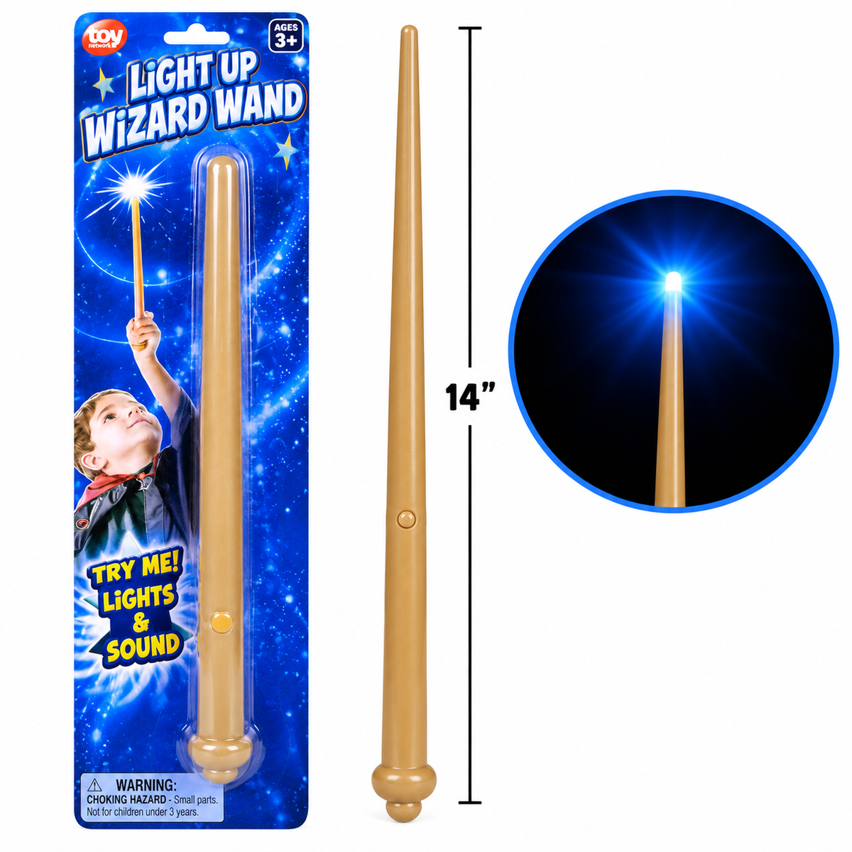 14" Light-Up Wizard Wand with Sound – Magic Pretend Play Toy for Kids