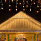 150 LED Icicle Snowflake String Lights – Warm White, 13.1 FT, 30 Drops, 8 Lighting Modes, Indoor/Outdoor Christmas Decorations