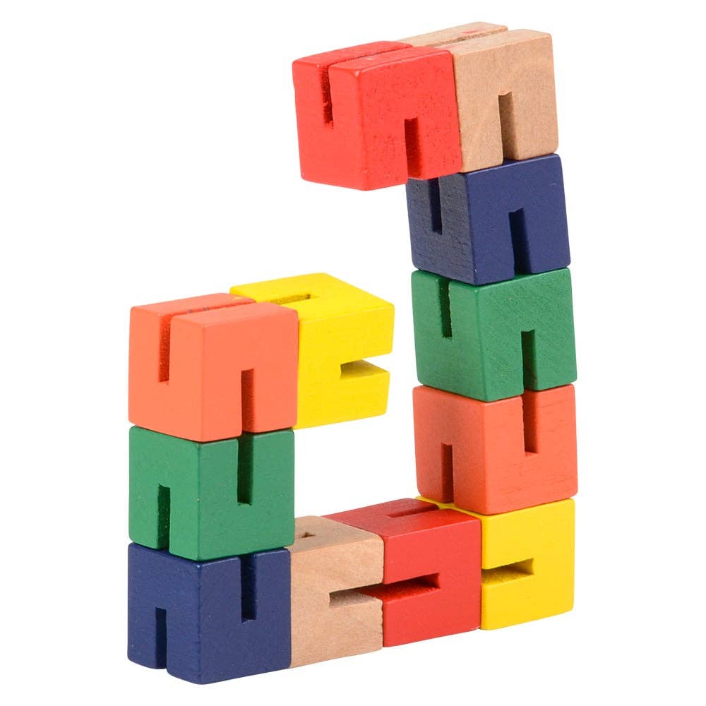 Wood Toys 6-Inch Wooden Twist Cube Puzzle for Kids – Colorful Fidget and Activity Toy Set of 3