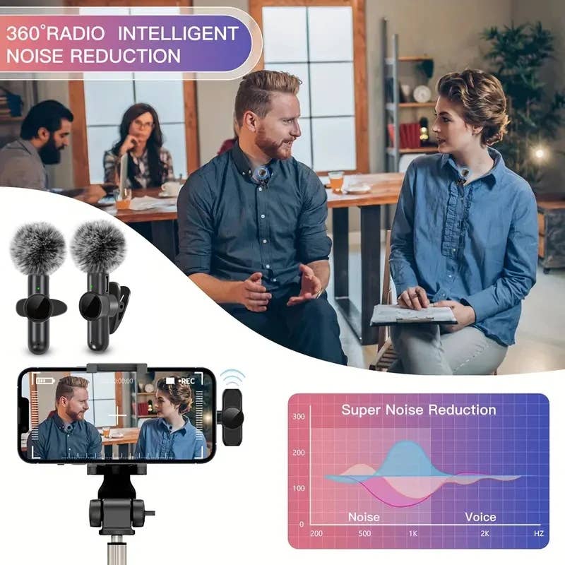 Wireless Bluetooth Lavalier Mic | Portable Vlogging Kit