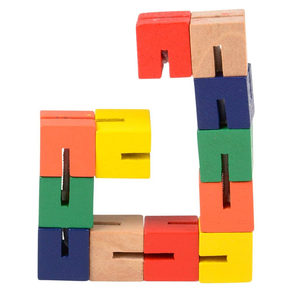 Wood Toys 6-Inch Wooden Twist Cube Puzzle for Kids – Colorful Fidget and Activity Toy Set of 3