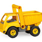 Dump Truck Toy for boys with Easy Grab Handle and Flip Open Cab, Made of Sprigwood Like Wood Plastic Resin Mix, Eco-sustainable Material
