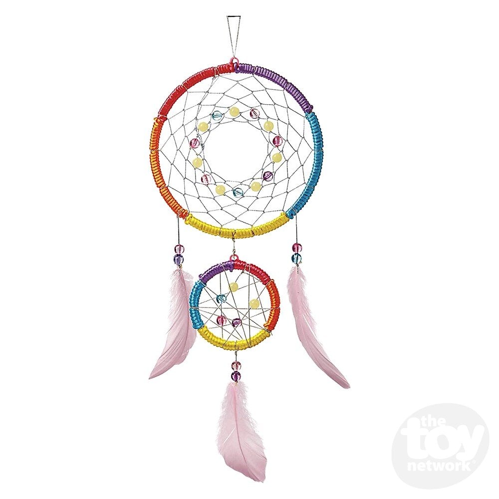 KidzMaker Make Your Own Dream Catcher DIY Craft Kit for Kids – Creative Art Set with Feathers, Beads & Hoop