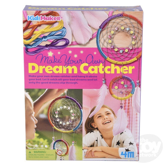 KidzMaker Make Your Own Dream Catcher DIY Craft Kit for Kids – Creative Art Set with Feathers, Beads & Hoop