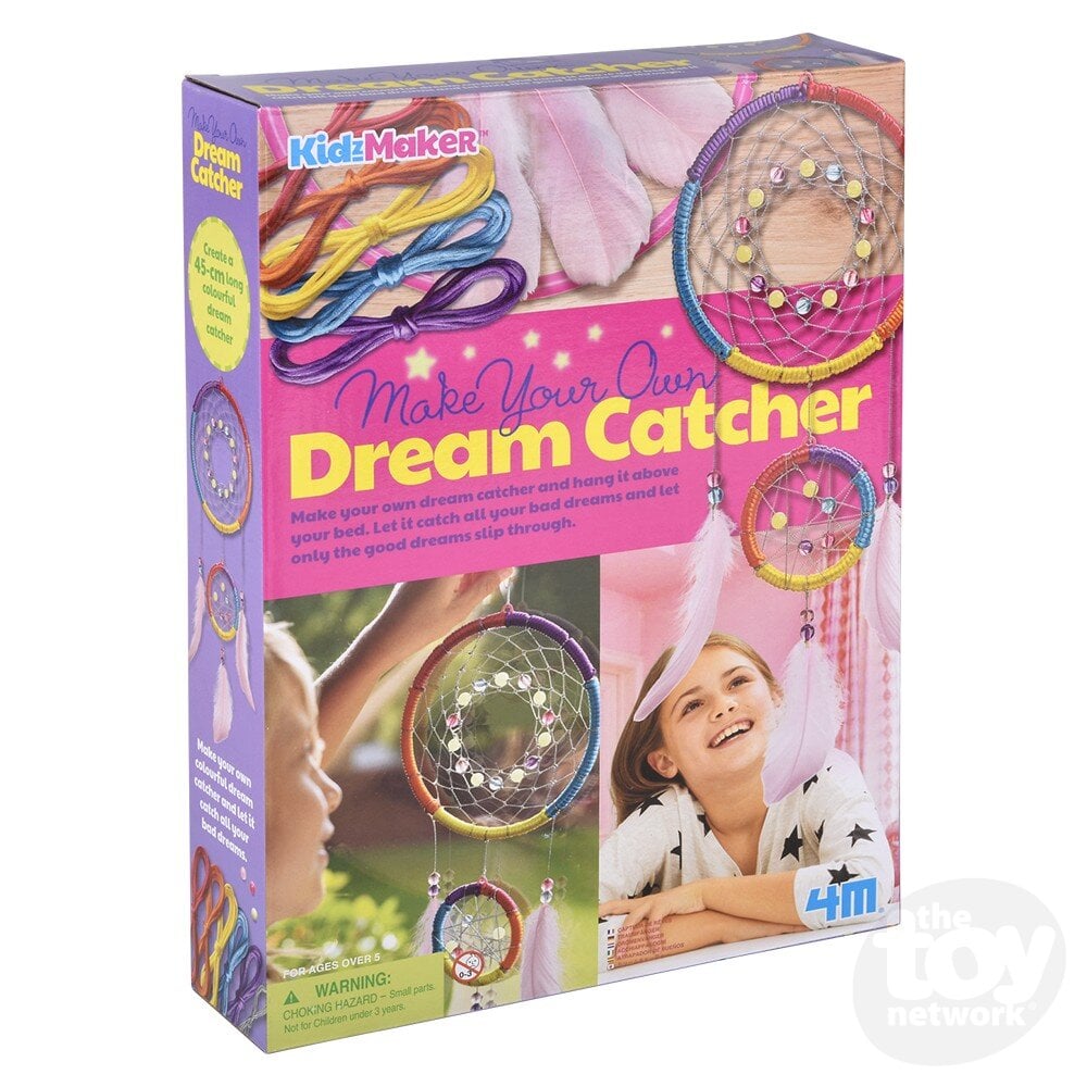 KidzMaker Make Your Own Dream Catcher DIY Craft Kit for Kids – Creative Art Set with Feathers, Beads & Hoop