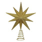 12" Lit Gold Glitter Star Tree Topper