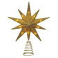 12" Lit Gold Glitter Star Tree Topper