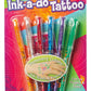 Ink-a-Do Tattoo Pens, Set of 6 Gel Pens
