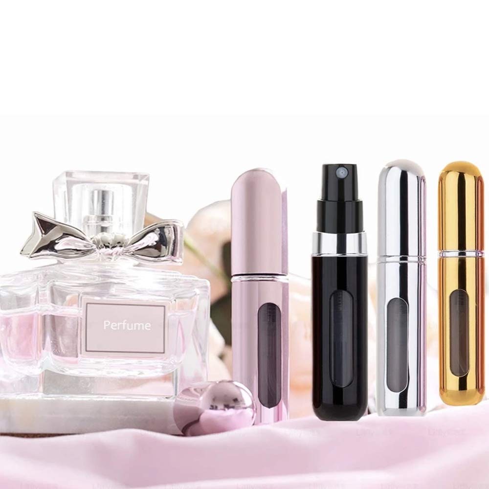 Dan Adora Portable Mini Perfume Atomizer Refillable Bottle Spray – Travel Size Aluminum Leak-Proof Bottle with 5 ML Capacity for Perfume Liquids, Body Mist or After Shave - 1 Radom color