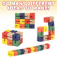 Wooden Twist Cubes Puzzle Fidget Multi Colored Flexi Puzzle Stretch, Twist, and Lock Bending Brain Teaser Fidget Sensory Toys for Kids, Stocking Stuffer and Party Favors Finger Fidget (6 Fidgets)