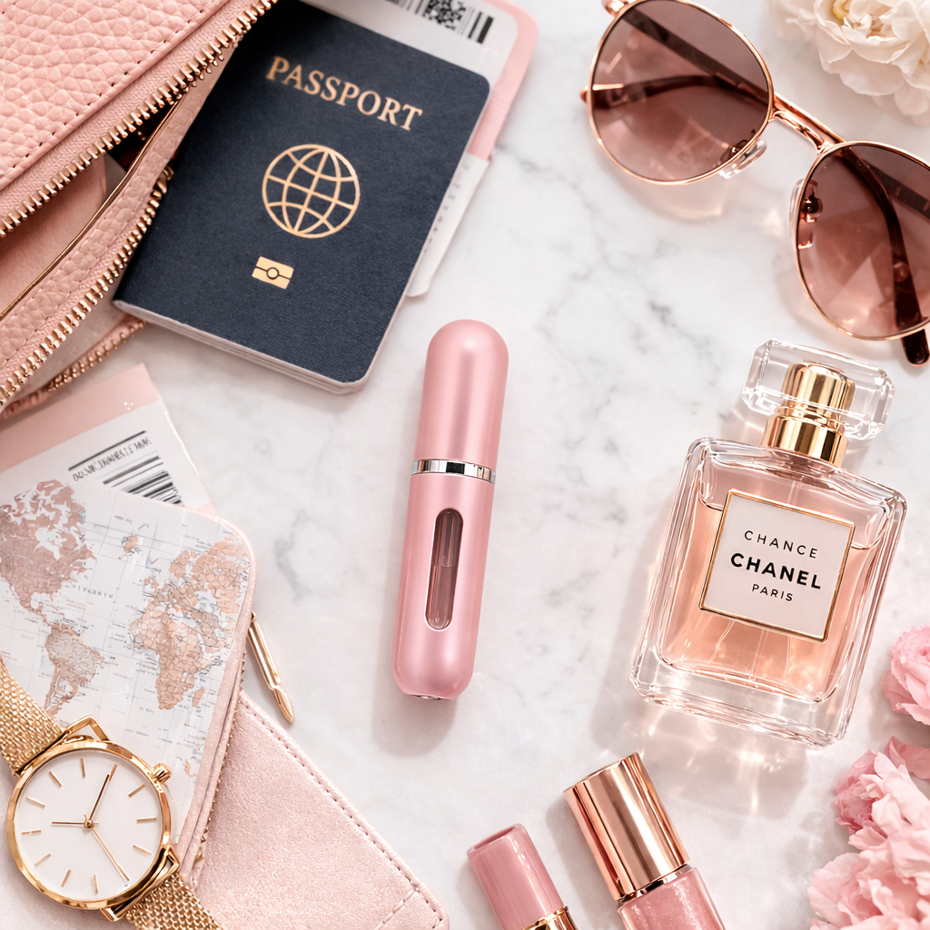 Luxury Travel Perfume Atomizer Refillable Mini Spray Bottle, Portable Leakproof Fine Mist Sprayer, 5mL