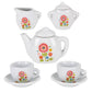 Mini Porcelain Tea Party Set – 9-Piece Floral Pretend-Play Set