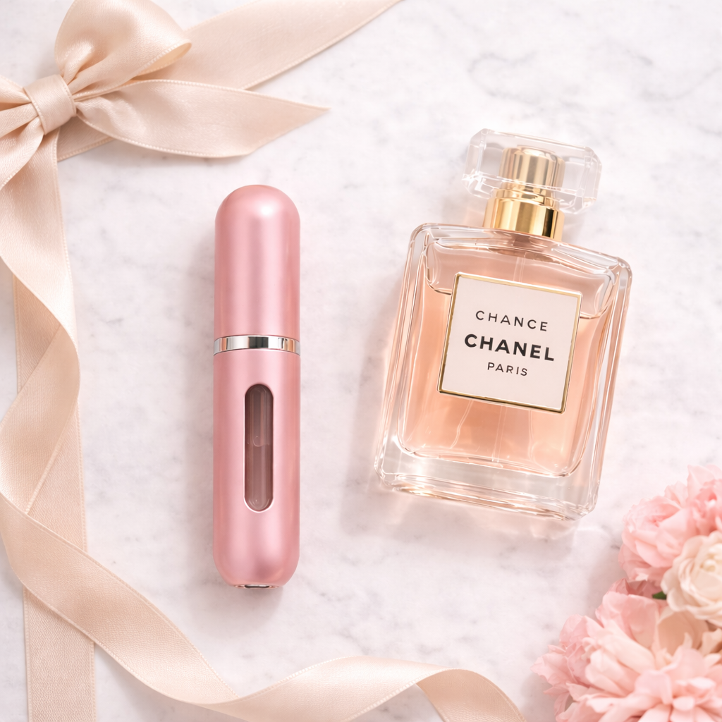 Luxury Travel Perfume Atomizer Refillable Mini Spray Bottle, Portable Leakproof Fine Mist Sprayer, 5mL
