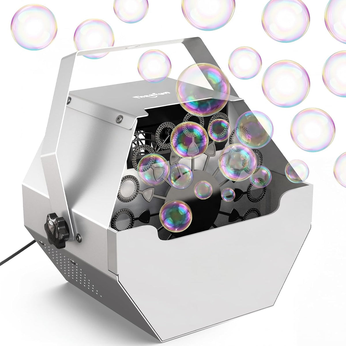9" Metal Automatic Bubble Machine – 50W Electric Bubble Maker for Parties, Weddings & Events
