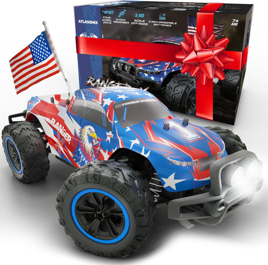 Fast RC Car 4x4 Truck - 36 mph 1:16 Brushless Motor Remote Control Car for Adults & Kids - Monster Off-Road, Durable, High-Speed Stunt with Extra Parts - Carro de Control Remoto