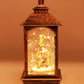 Vintage Christmas Musical LED Glitter Lantern – Santa Claus Snow Globe, 9.25"