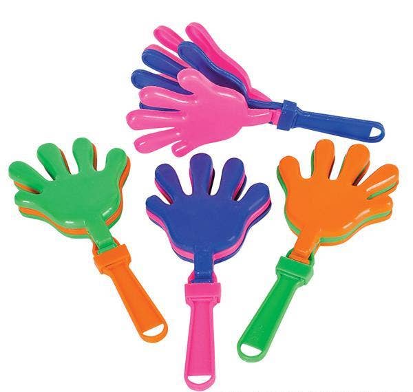 7.5-Inch Hand Clappers – Colorful Noise Makers, 1 per Assorted Colors