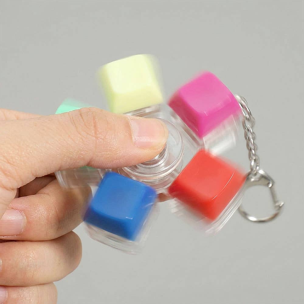 light Up Stress Relief Spinner Keyboard Keychain Bag Charms