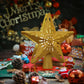 Presence 10'' Christmas Tree Topper Projector, LED Star Tree Topper Lighted, 3D Projector with Rotating White Snowflake, Glitter Gold Star Tree Topper Christmas Tree Decoration Home Decor Xmas Gift