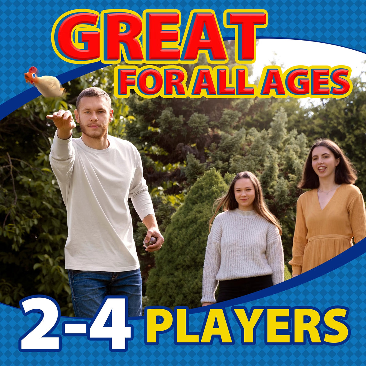 Flickin' Chicken Outdoor Yard & Lawn Game – Family Toss Game, Ages 6+