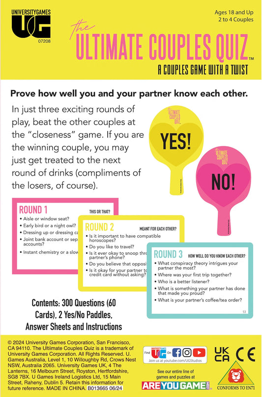 Ultimate Couples Quiz Card Game – Fun Relationship Questions & Date Night Game for Adults 18+
