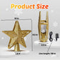 Presence 10'' Christmas Tree Topper Projector, LED Star Tree Topper Lighted, 3D Projector with Rotating White Snowflake, Glitter Gold Star Tree Topper Christmas Tree Decoration Home Decor Xmas Gift