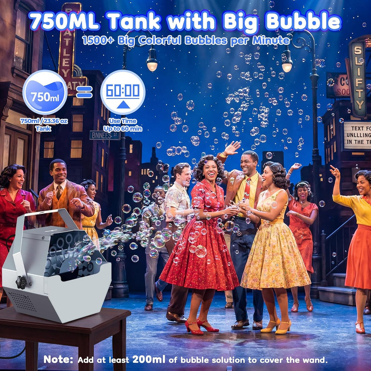 9" Metal Automatic Bubble Machine – 50W Electric Bubble Maker for Parties, Weddings & Events