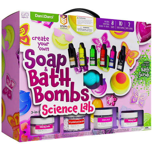 Soap & Bath Bomb Making Kit for Kids, 3-in-1 Spa Science Kit, Easter Craft Gifts For Girls & Boys Age 6 7 8 9 10-12 Year Old Girl Crafts Kits : DIY Experiment Toys, Craft Gift For Kids Ages 6-12