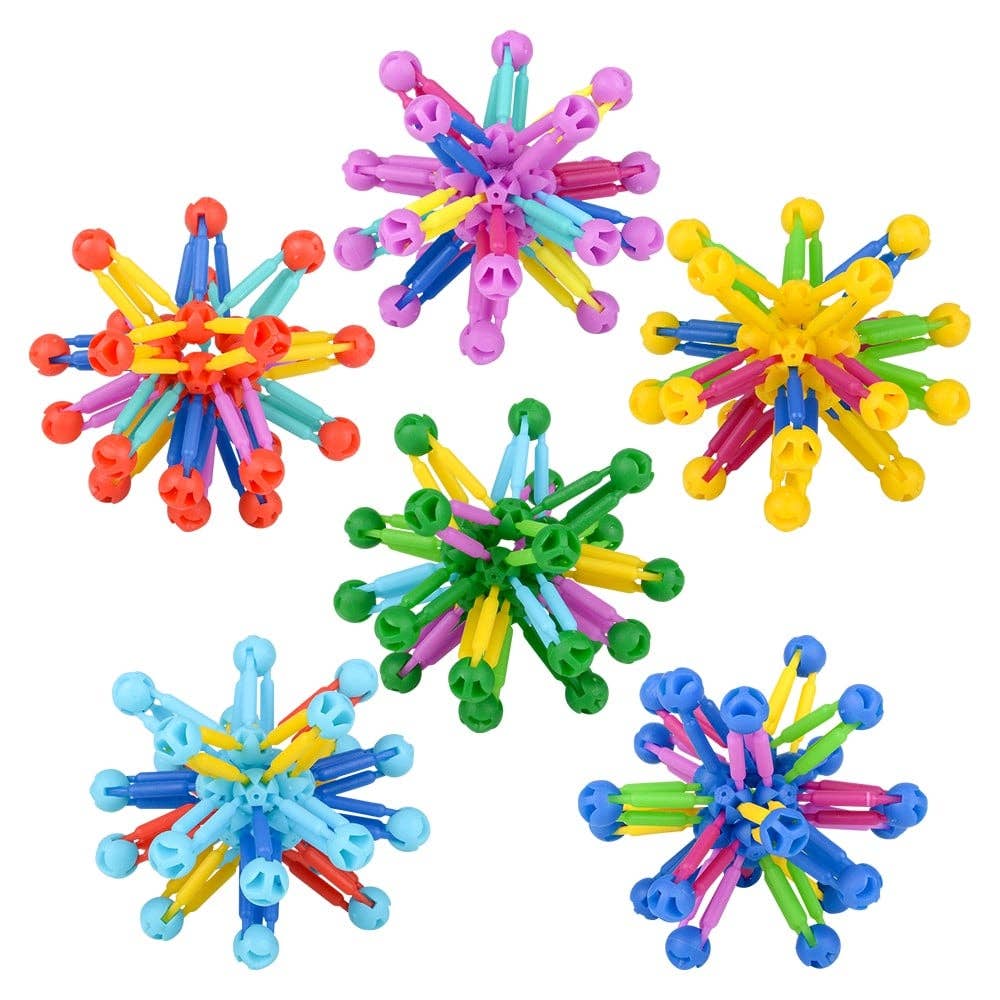 3-Inch Mini Collapsible Balls – Set of 3 Colorful Expanding Fidget Toys