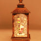 Vintage Christmas Musical LED Glitter Lantern – Santa Claus Snow Globe, 9.25"